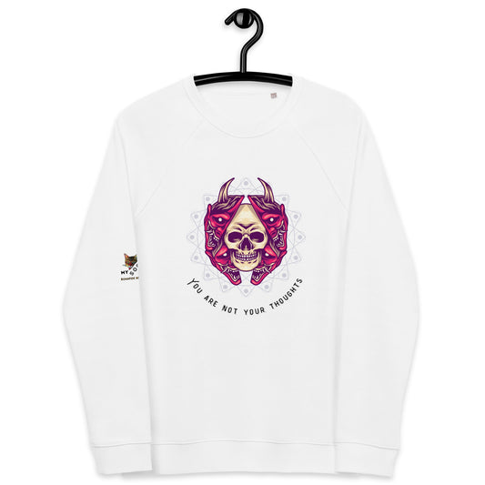 Skull Thoughts Plush Organic Sweatshirt - My Social Cat Bonafide Boutique LLCSkull Thoughts Plush Organic SweatshirtSweatshirtMy Social Cat Bonafide Boutique LLCWhiteXSplushpremium