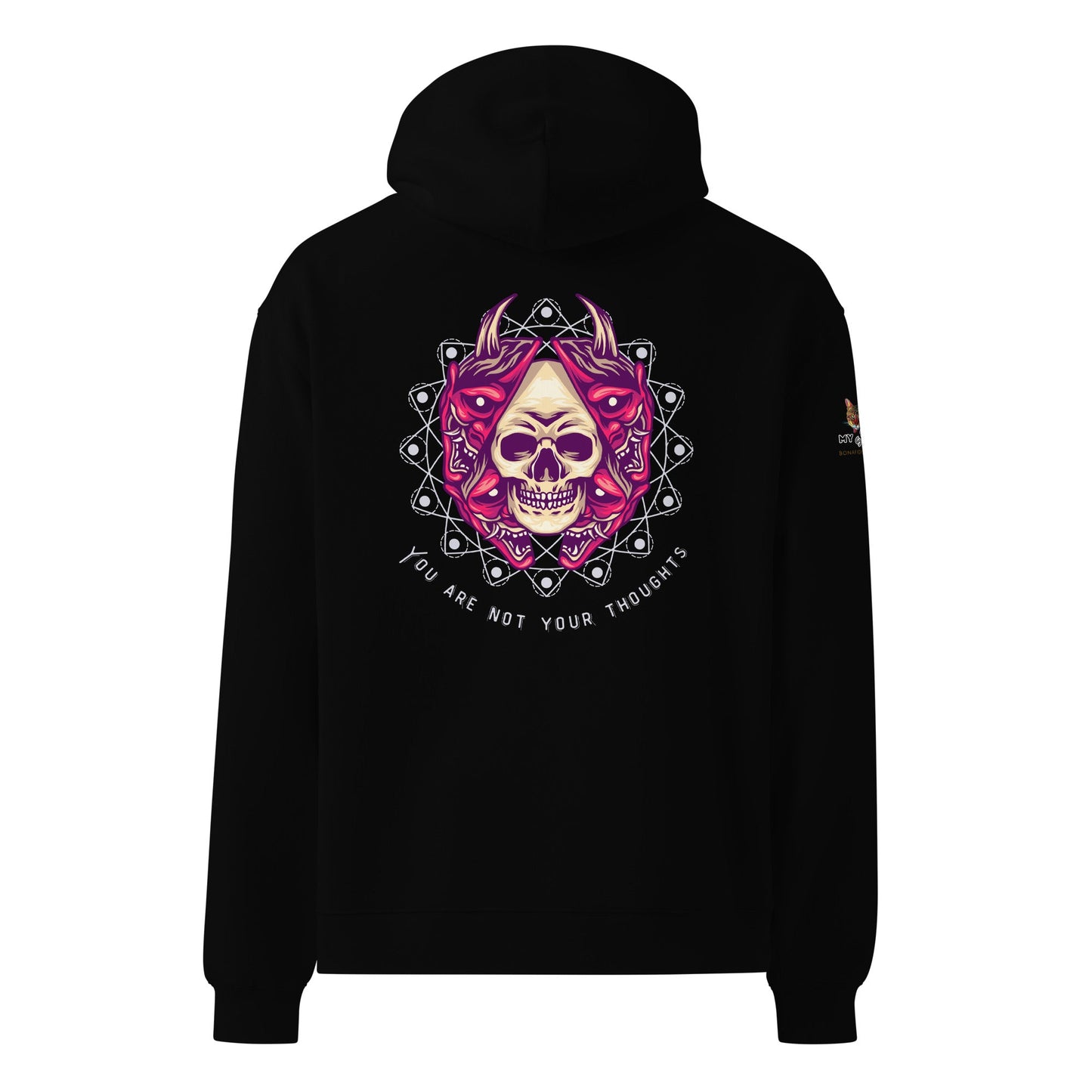 Skull Thoughts Unisex Oversized Hoodie - My Social Cat Bonafide Boutique LLCSkull Thoughts Unisex Oversized HoodieHooded sweatshirtMy Social Cat Bonafide Boutique LLCBlackShoodienot