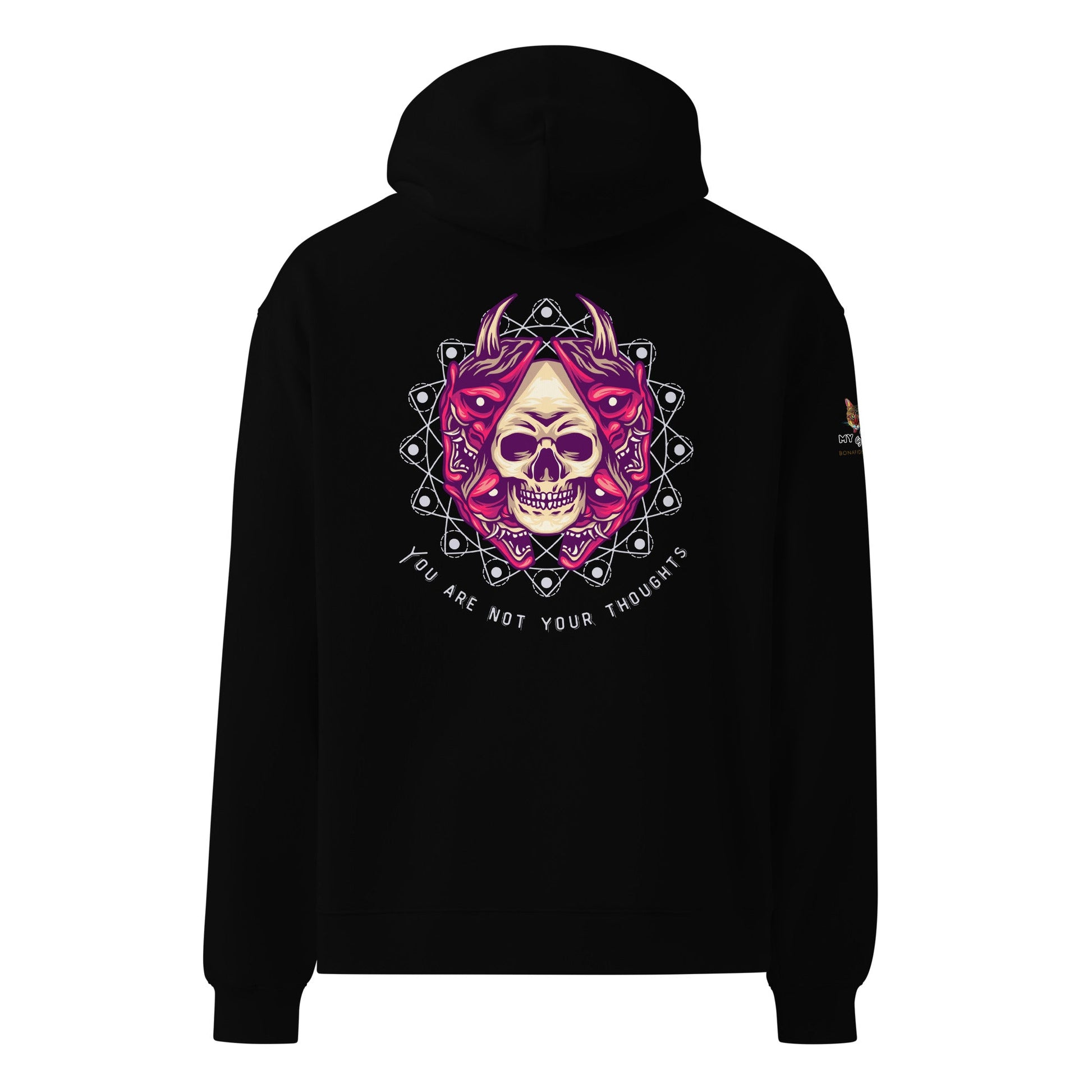Skull Thoughts Unisex Oversized Hoodie - My Social Cat Bonafide Boutique LLCSkull Thoughts Unisex Oversized HoodieHooded sweatshirtMy Social Cat Bonafide Boutique LLCBlackShoodienot