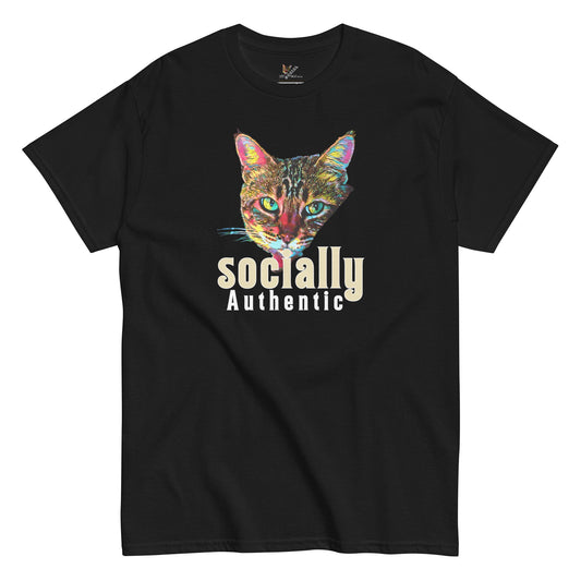 Socially Authentic Unisex Classic Tee - My Social Cat Bonafide Boutique LLCSocially Authentic Unisex Classic TeeT-shirtMy Social Cat Bonafide Boutique LLCScatshirt