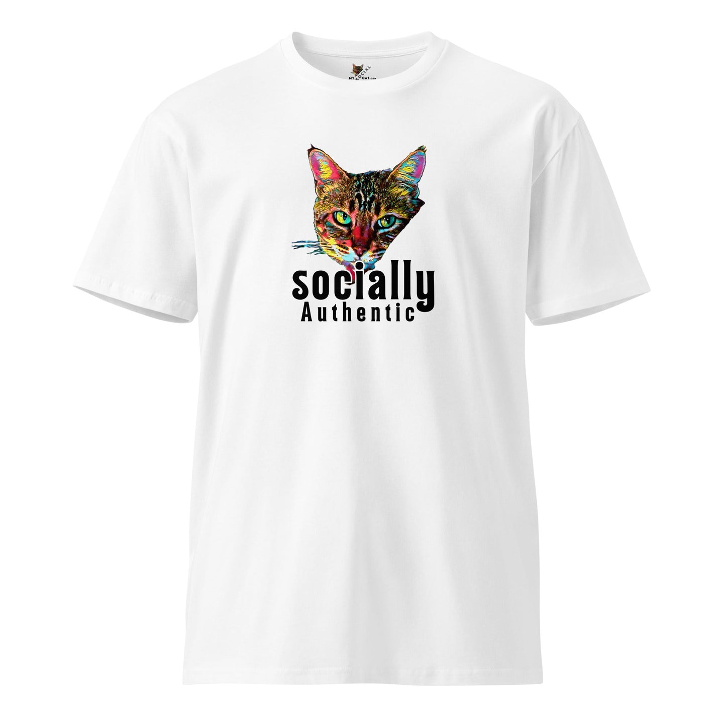 Socially Authentic Unisex Premium Tee - My Social Cat Bonafide Boutique LLCSocially Authentic Unisex Premium TeeT-shirtMy Social Cat Bonafide Boutique LLCWhiteSauthenticcat