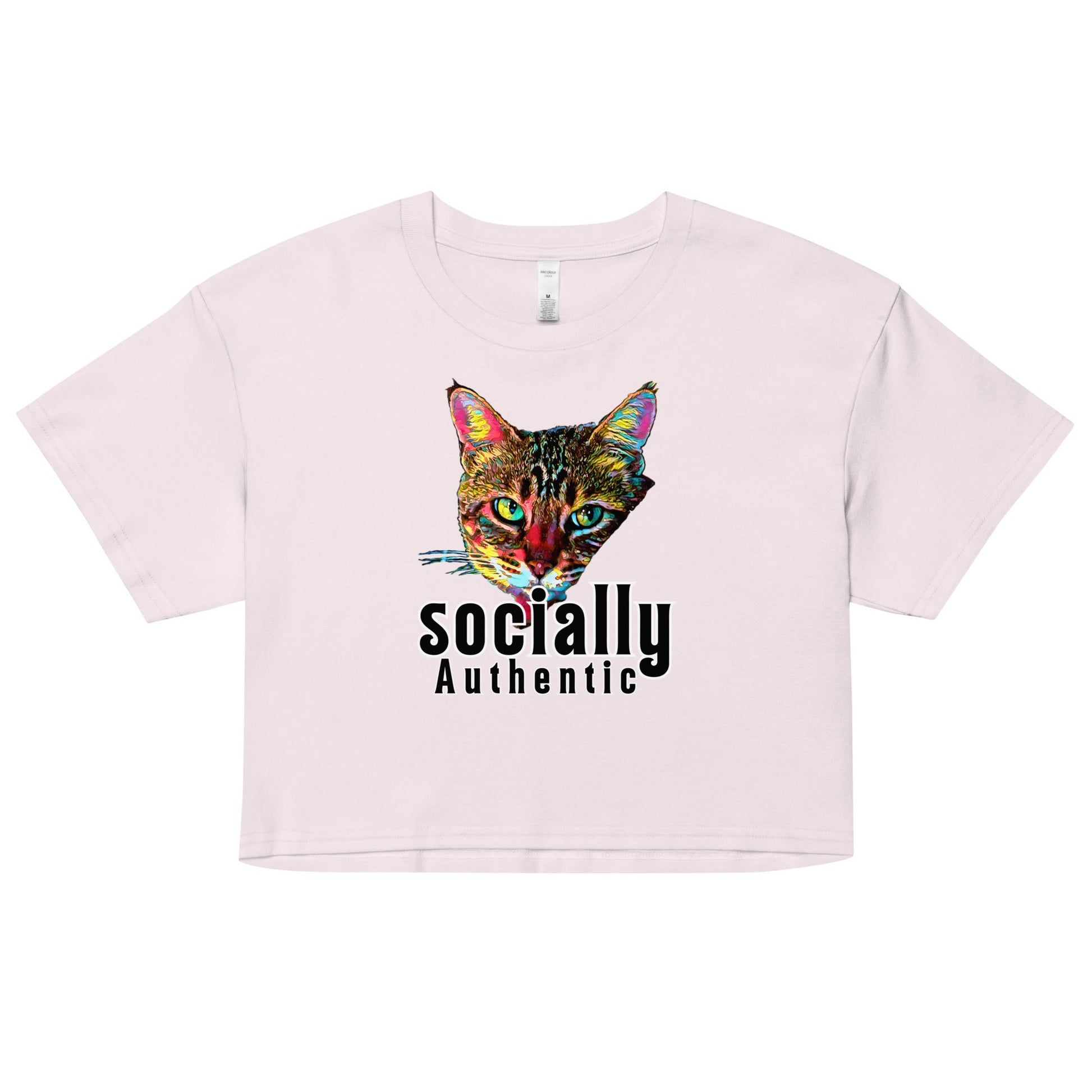 Socially Authentic Women’s Crop Top - My Social Cat Bonafide Boutique LLCSocially Authentic Women’s Crop Topcrop topMy Social Cat Bonafide Boutique LLCOrchidXSauthenticcat