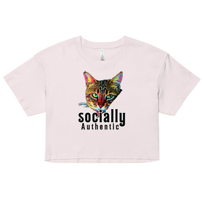 Socially Authentic Women’s Crop Top - My Social Cat Bonafide Boutique LLCSocially Authentic Women’s Crop Topcrop topMy Social Cat Bonafide Boutique LLCOrchidXSauthenticcat