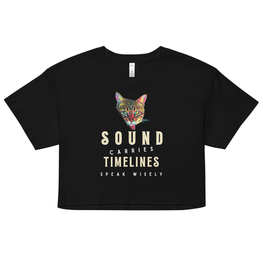 Sound Carries Timelines Women’s Crop Top - My Social Cat Bonafide Boutique LLCSound Carries Timelines Women’s Crop Topcrop topMy Social Cat Bonafide Boutique LLCBlackXScarriescat