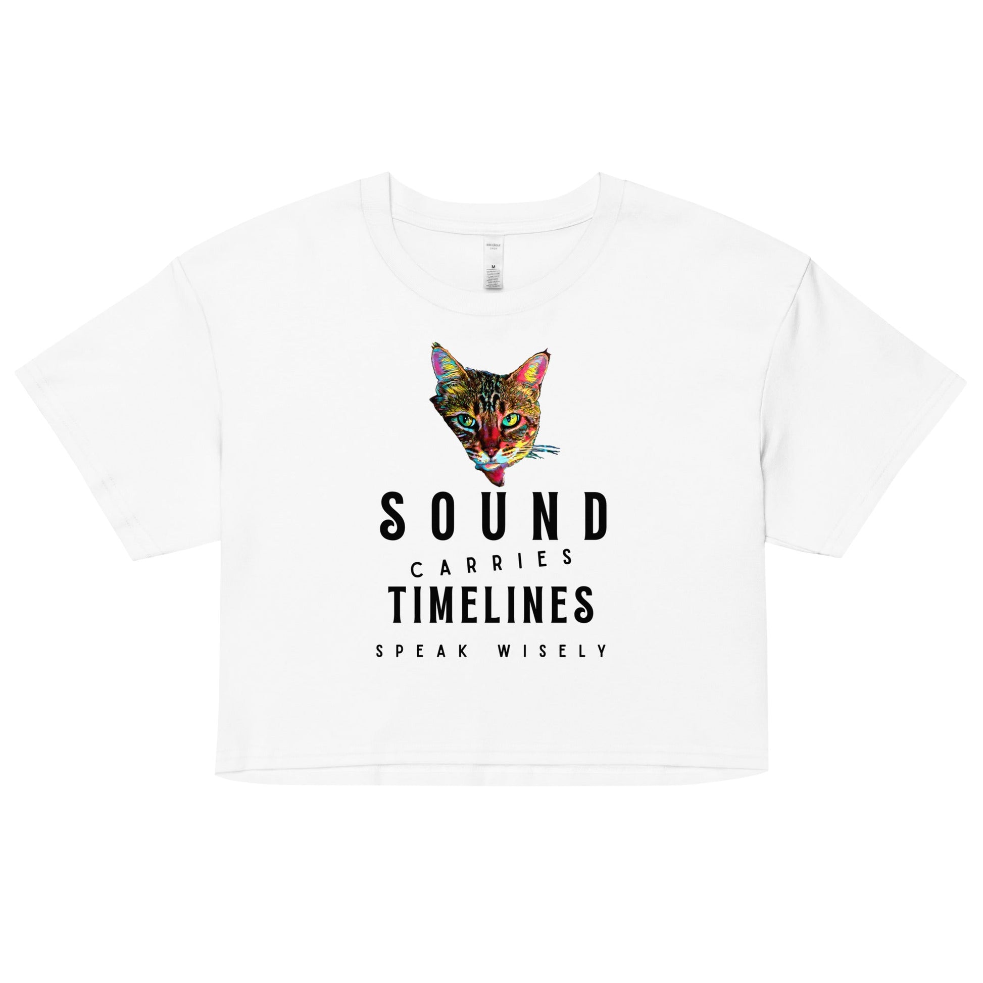 Sound Carries Timelines Women’s Crop Top - My Social Cat Bonafide Boutique LLCSound Carries Timelines Women’s Crop Topcrop topMy Social Cat Bonafide Boutique LLCWhiteXScarriescat