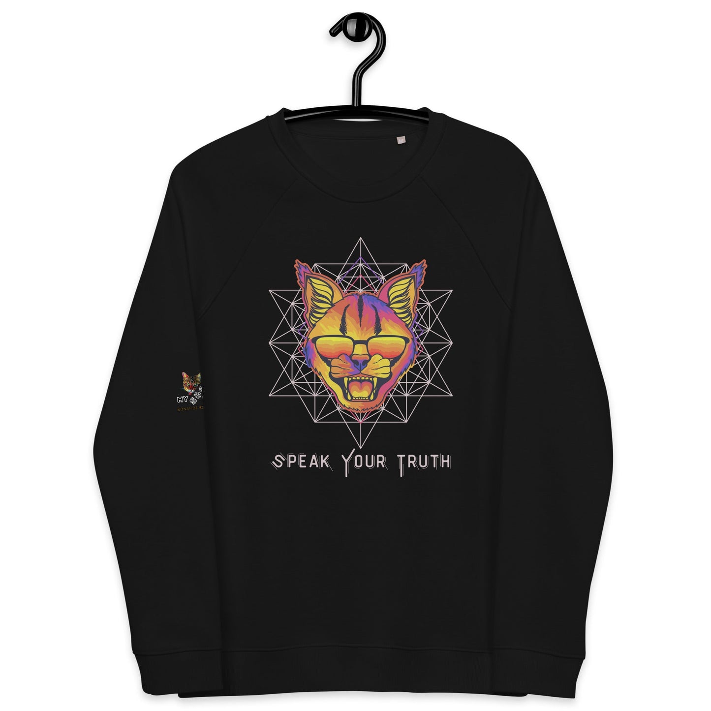 Speak Your Truth Plush Organic Sweatshirt - My Social Cat Bonafide Boutique LLCSpeak Your Truth Plush Organic SweatshirtSweatshirtMy Social Cat Bonafide Boutique LLCBlackXSorganicplush
