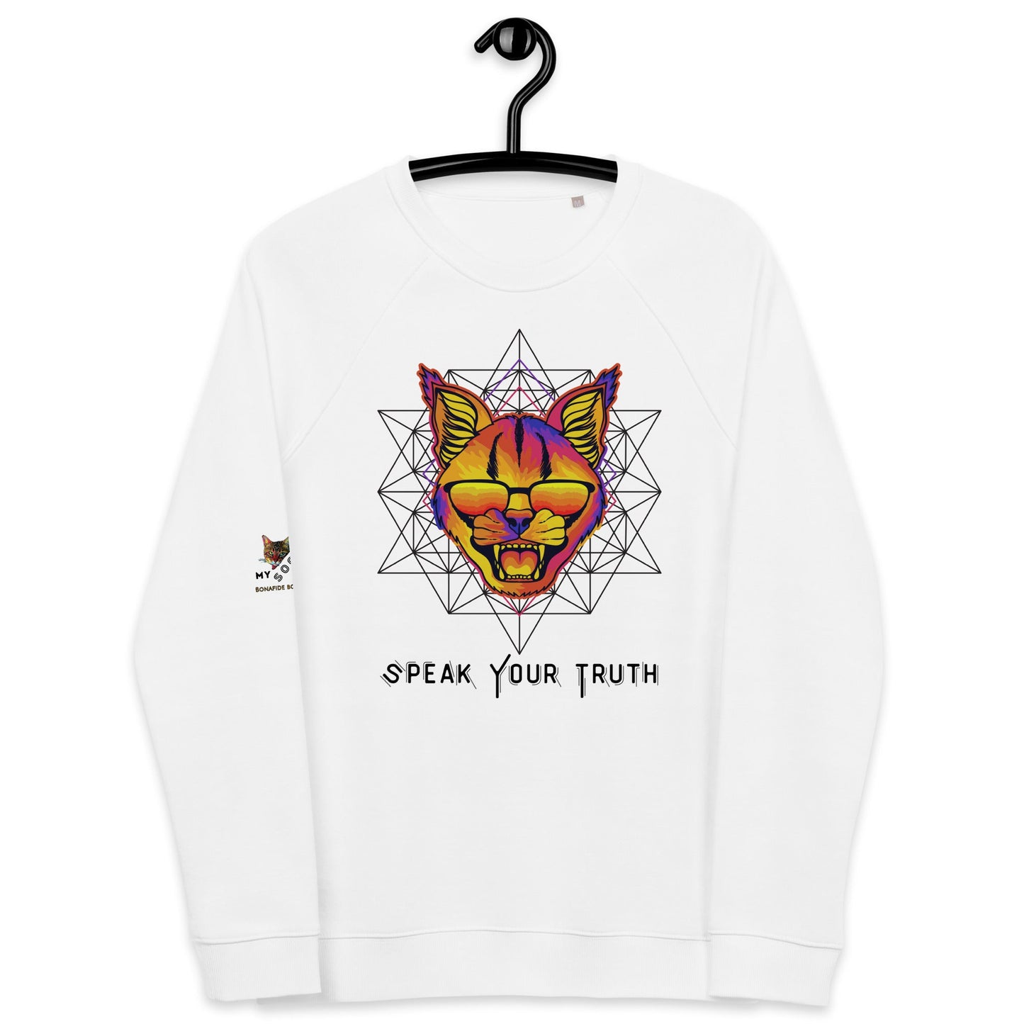 Speak Your Truth Plush Organic Sweatshirt - My Social Cat Bonafide Boutique LLCSpeak Your Truth Plush Organic SweatshirtSweatshirtMy Social Cat Bonafide Boutique LLCWhiteXSorganicplush