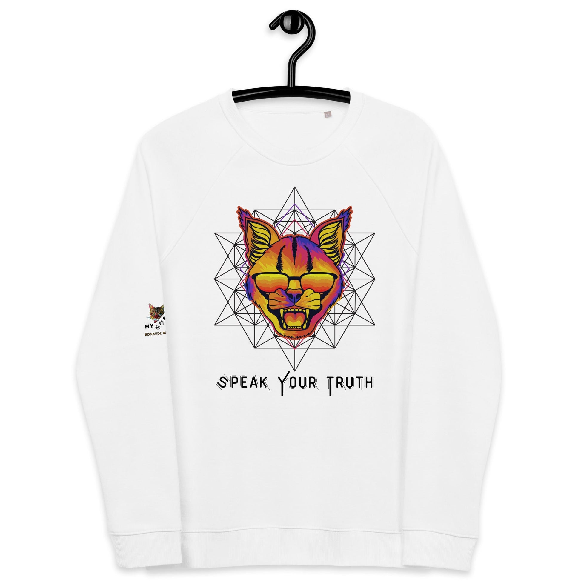 Speak Your Truth Plush Organic Sweatshirt - My Social Cat Bonafide Boutique LLCSpeak Your Truth Plush Organic SweatshirtSweatshirtMy Social Cat Bonafide Boutique LLCWhiteXSorganicplush