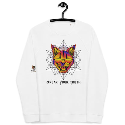 Speak Your Truth Plush Organic Sweatshirt - My Social Cat Bonafide Boutique LLCSpeak Your Truth Plush Organic SweatshirtSweatshirtMy Social Cat Bonafide Boutique LLCWhiteXSorganicplush