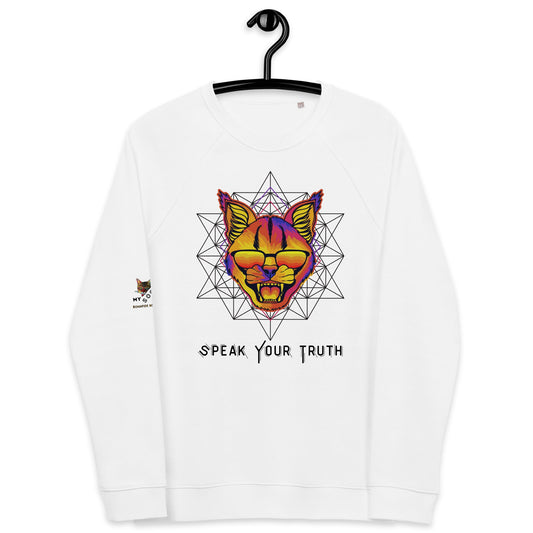 Speak Your Truth Plush Organic Sweatshirt - My Social Cat Bonafide Boutique LLCSpeak Your Truth Plush Organic SweatshirtSweatshirtMy Social Cat Bonafide Boutique LLCWhiteXSorganicplush