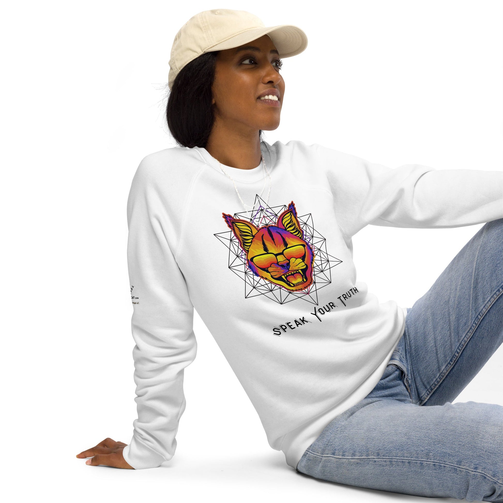 Speak Your Truth Plush Organic Sweatshirt - My Social Cat Bonafide Boutique LLCSpeak Your Truth Plush Organic SweatshirtSweatshirtMy Social Cat Bonafide Boutique LLCWhiteXSorganicplush