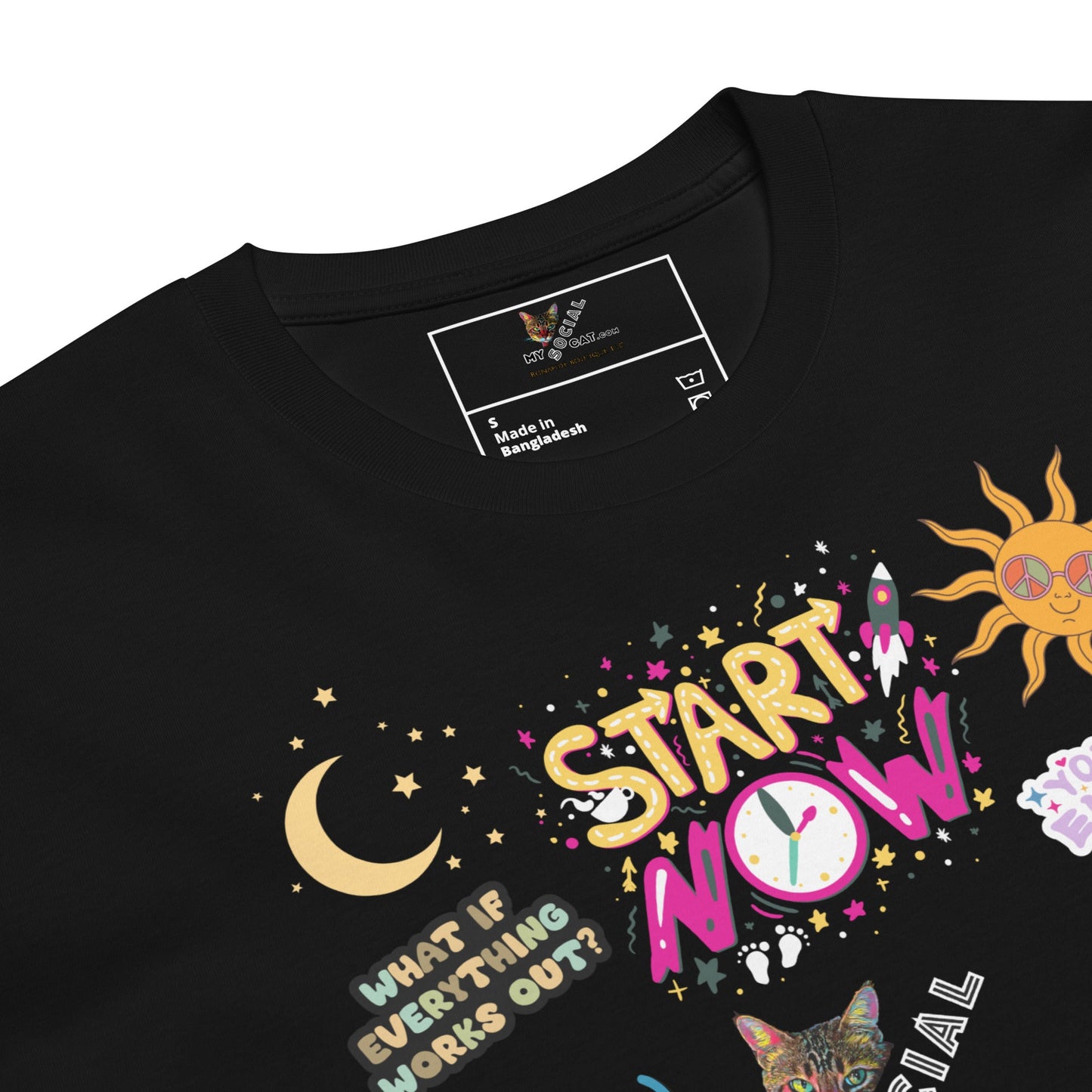 Start Now Unisex Premium Tee - My Social Cat Bonafide Boutique LLCStart Now Unisex Premium TeeT-shirtMy Social Cat Bonafide Boutique LLCBlackSauthenticcotton