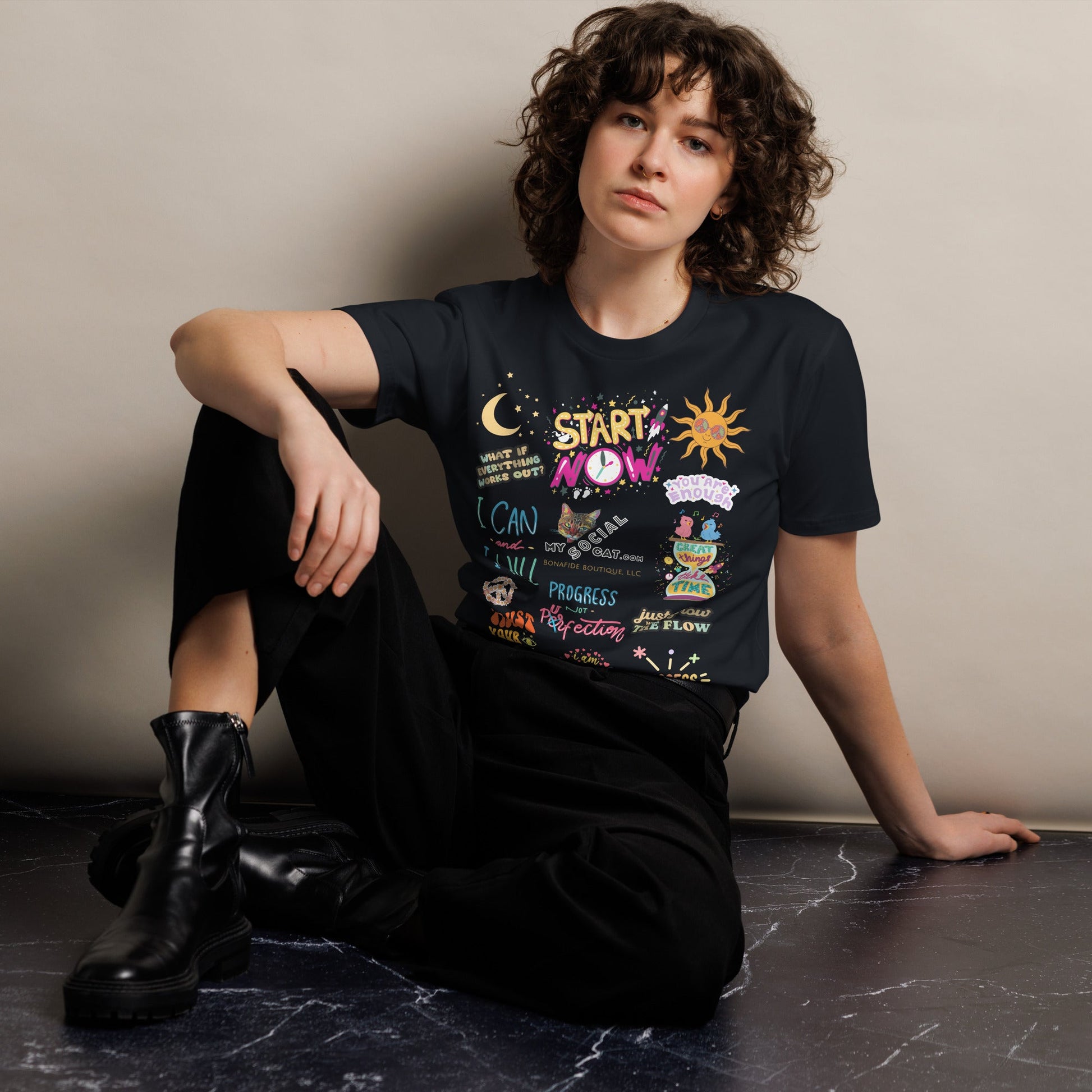 Start Now Unisex Premium Tee - My Social Cat Bonafide Boutique LLCStart Now Unisex Premium TeeT-shirtMy Social Cat Bonafide Boutique LLCBlackSauthenticcotton