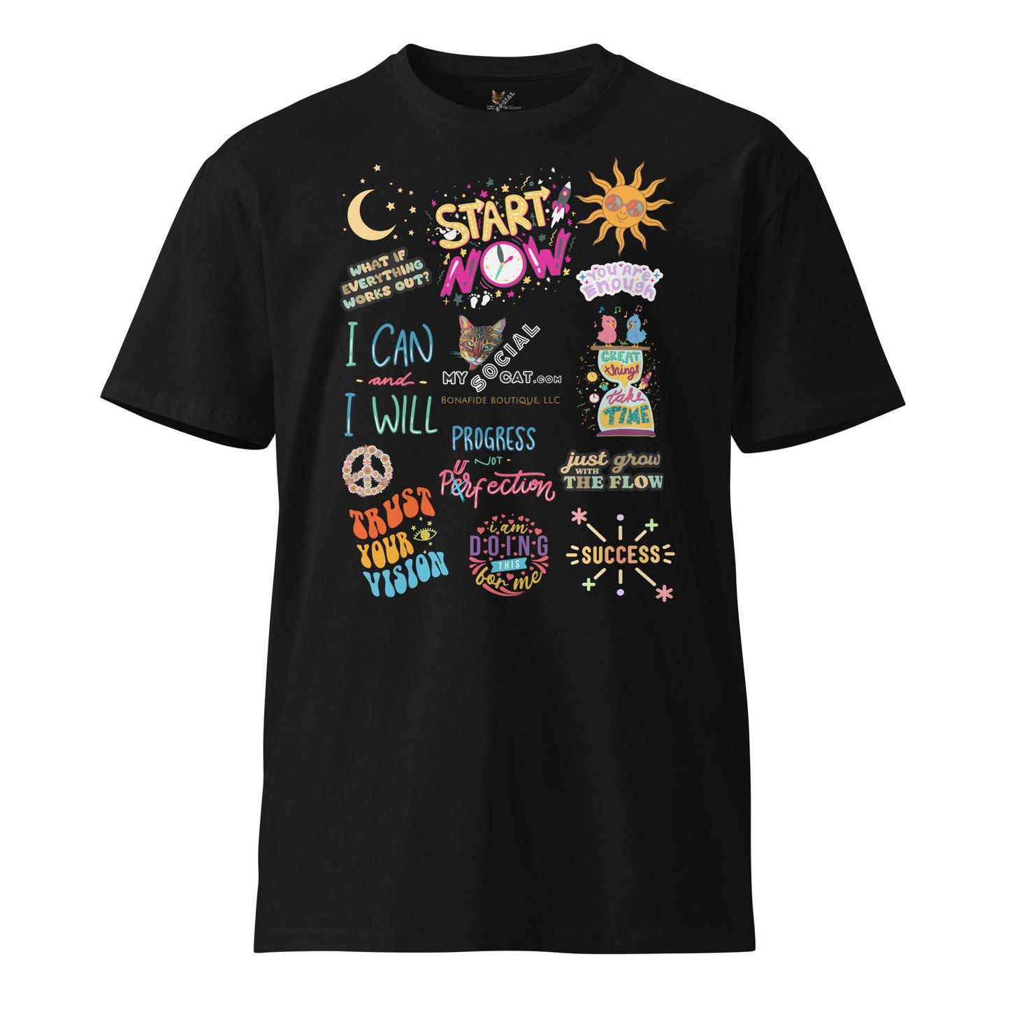Start Now Unisex Premium Tee - My Social Cat Bonafide Boutique LLCStart Now Unisex Premium TeeT-shirtMy Social Cat Bonafide Boutique LLCBlackSauthenticcotton