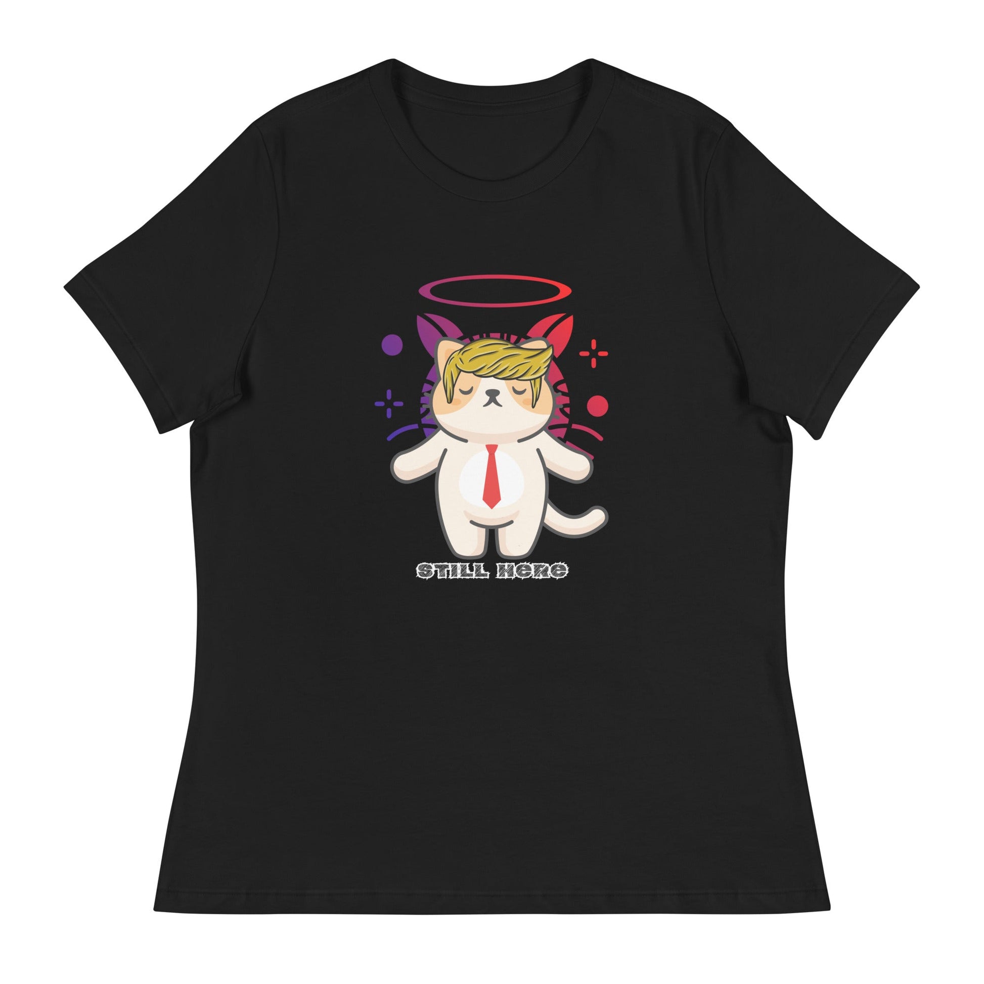 Still Here Women's Relaxed Tee - My Social Cat Bonafide Boutique LLCStill Here Women's Relaxed TeeT - shirtMy Social Cat Bonafide Boutique LLCBlackSherestill