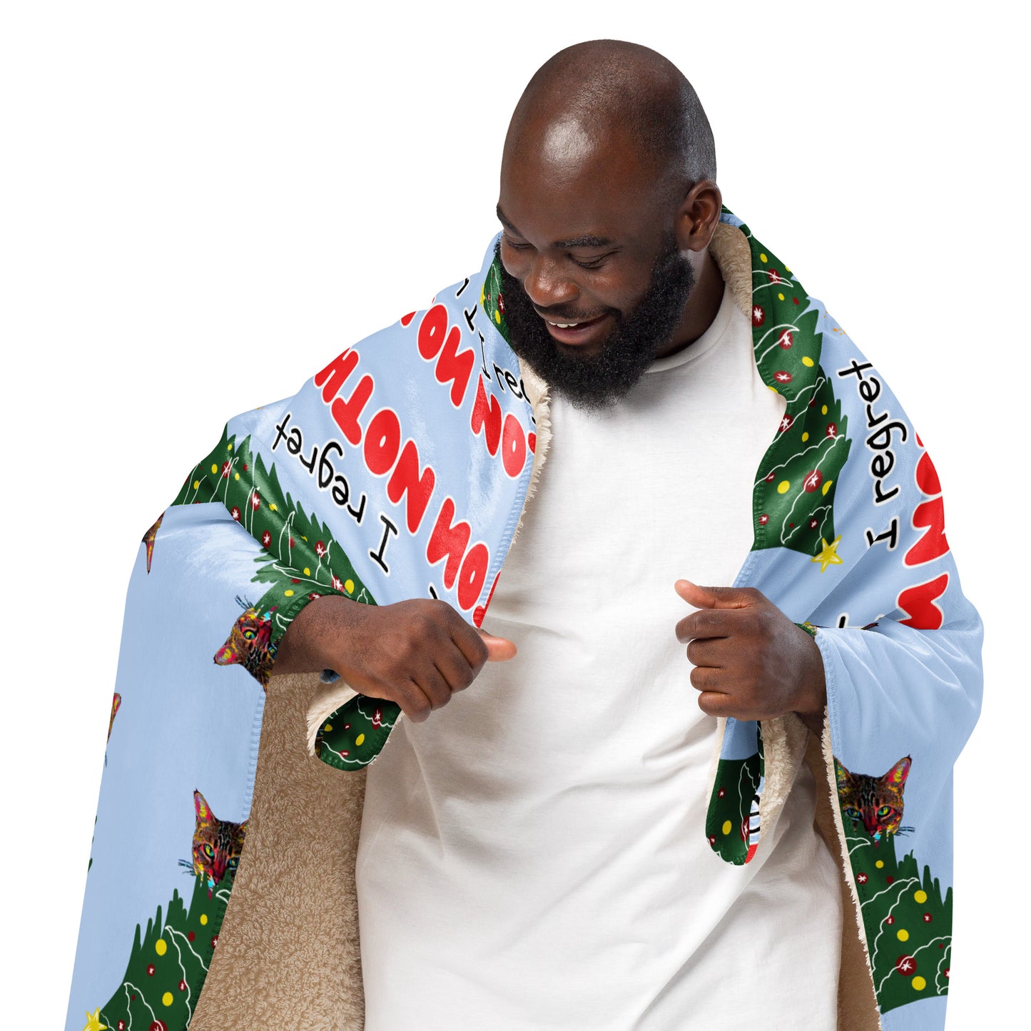 Regret Nothing Mosaic Sherpa Blanket