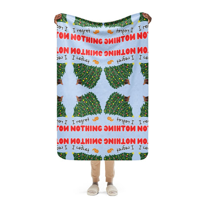 Regret Nothing Mosaic Sherpa Blanket