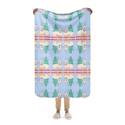 Fleece Navidad Mosaic Sherpa Blanket
