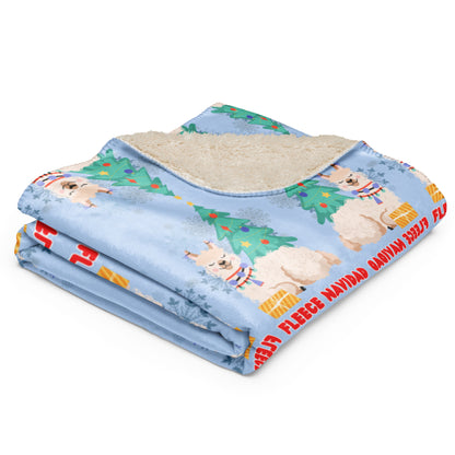 Fleece Navidad Mosaic Sherpa Blanket