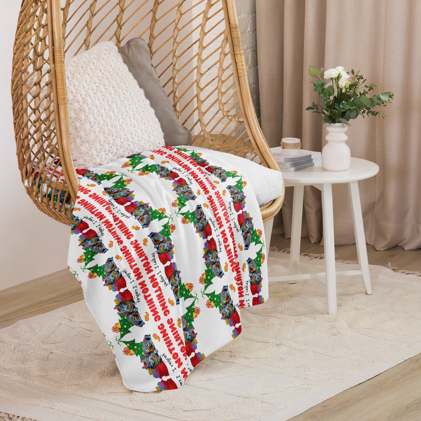 I Regret Nothing Mosaic Sherpa blanket