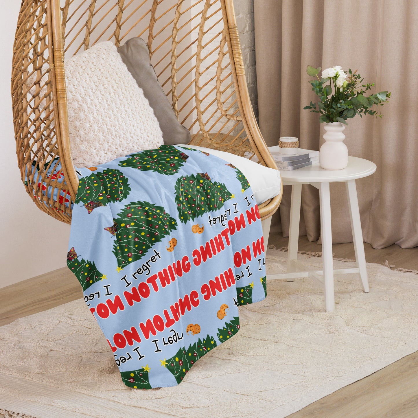Regret Nothing Mosaic Sherpa Blanket