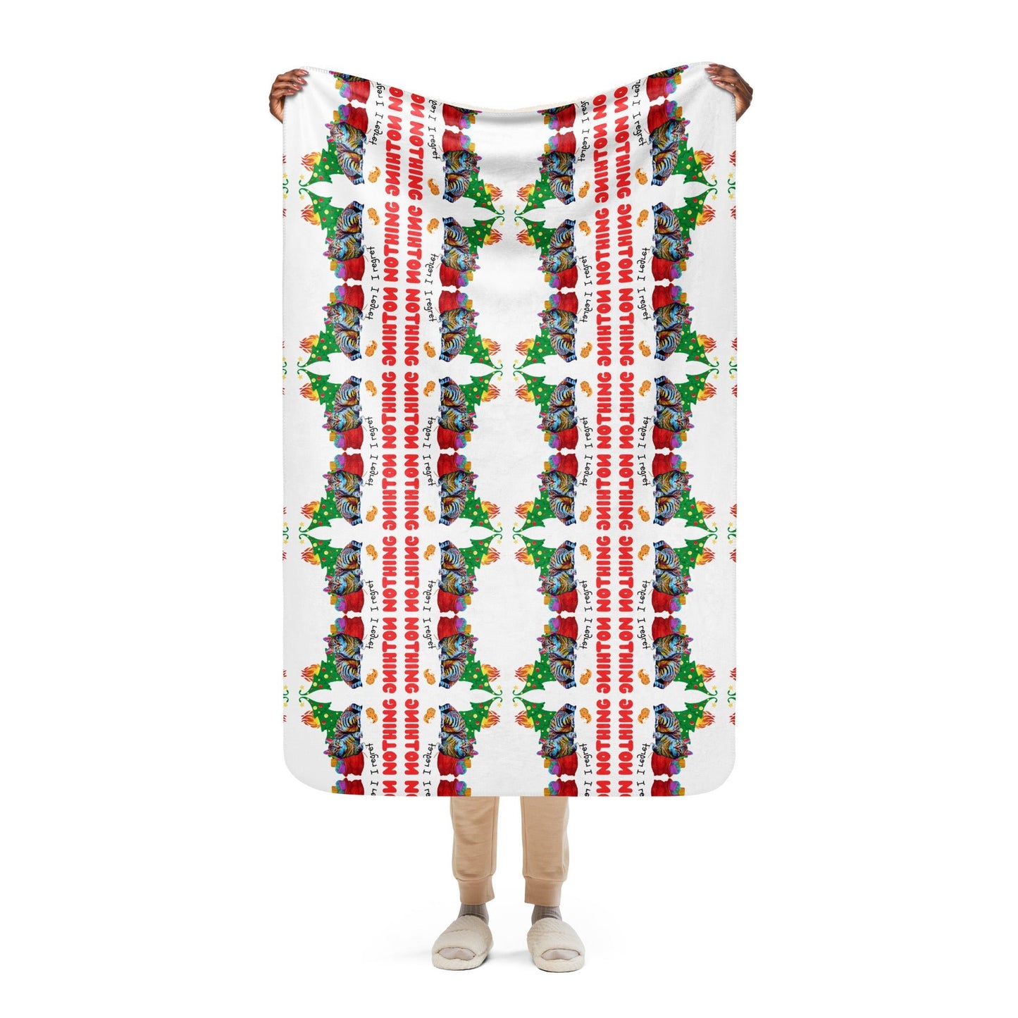 I Regret Nothing Mosaic Sherpa blanket