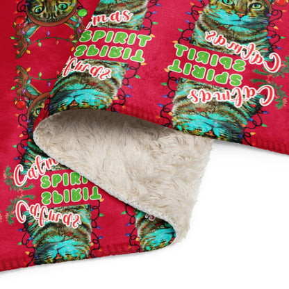 Catmas Spirit Mosaic Sherpa Blanket