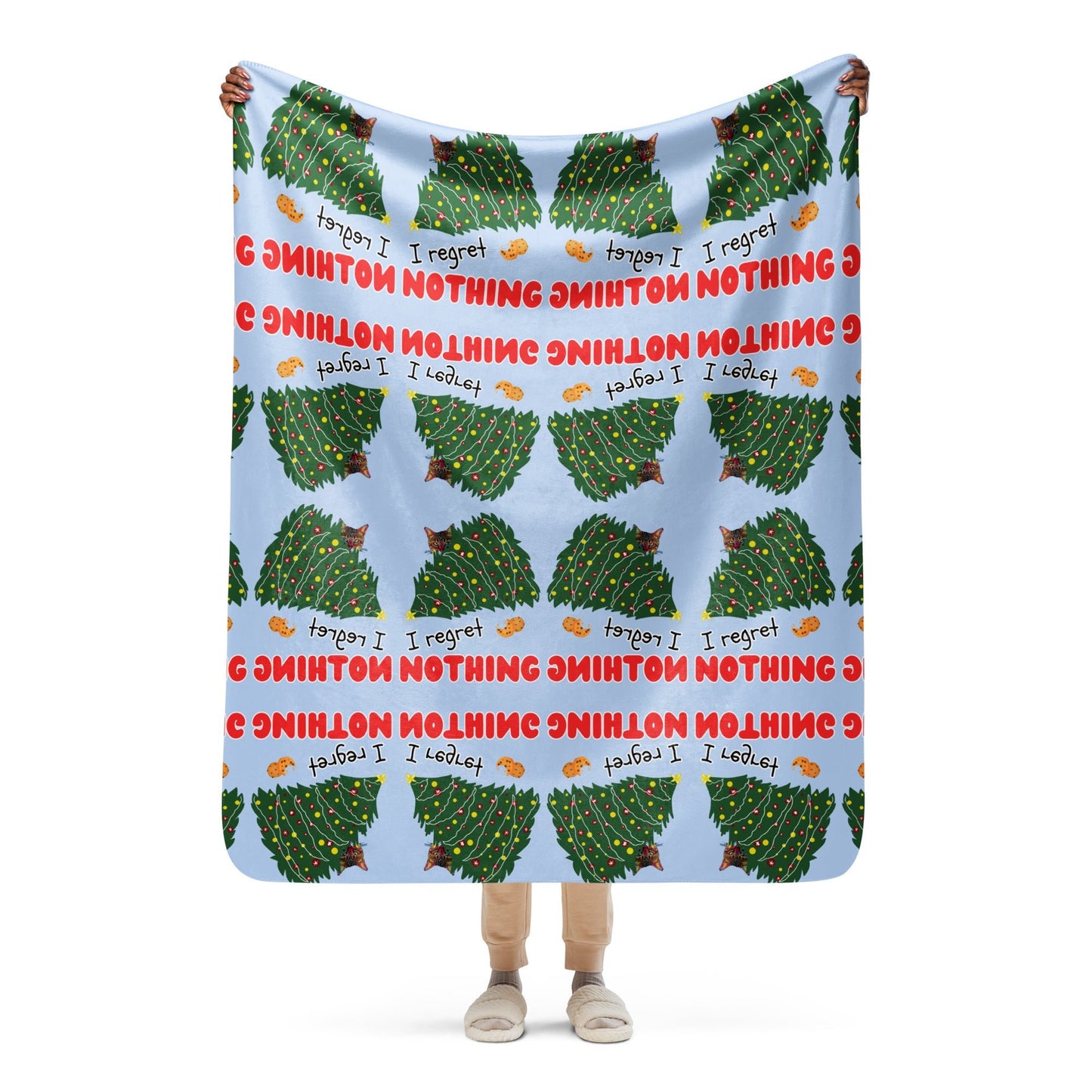 Regret Nothing Mosaic Sherpa Blanket