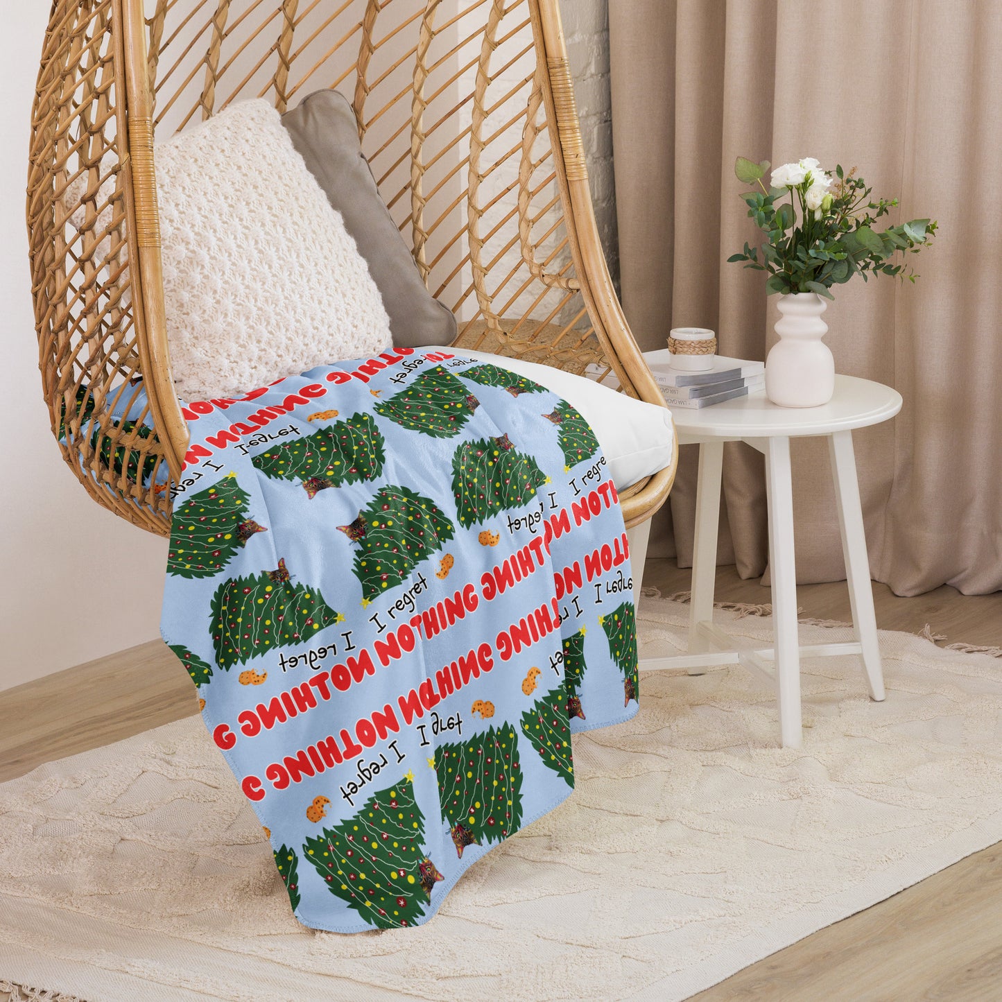 Regret Nothing Mosaic Sherpa Blanket