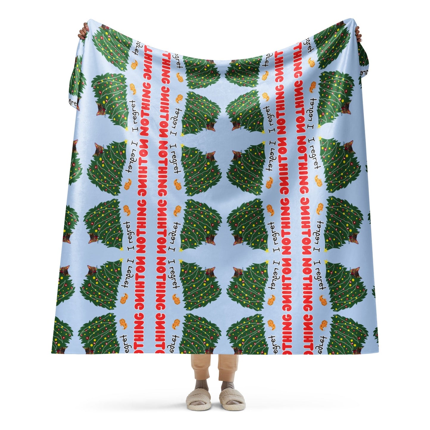 Regret Nothing Mosaic Sherpa Blanket