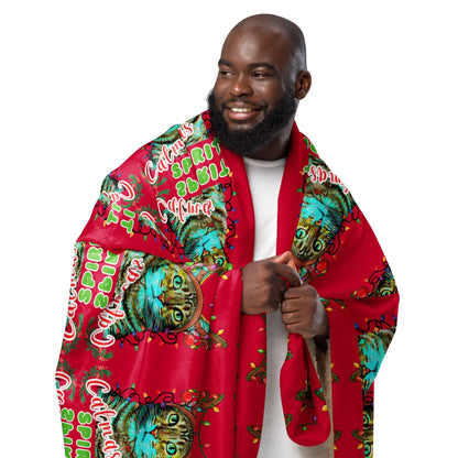 Catmas Spirit Mosaic Sherpa Blanket