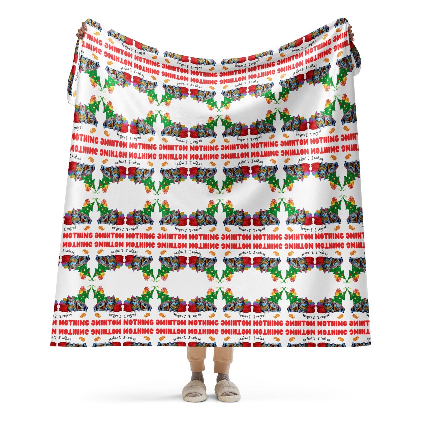 I Regret Nothing Mosaic Sherpa blanket