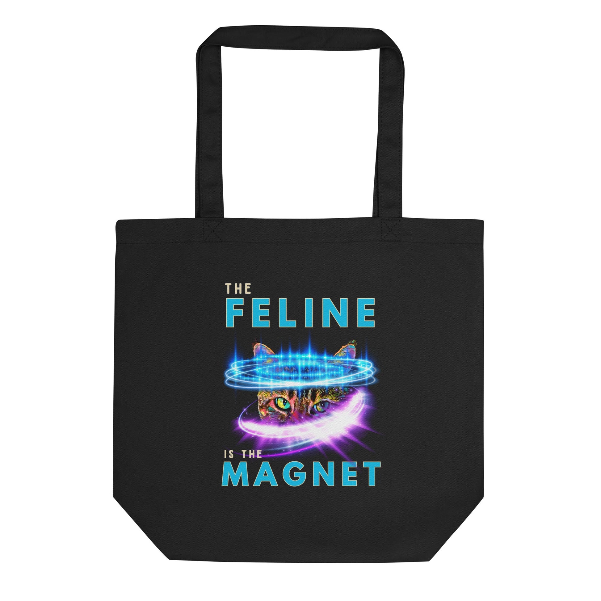 The Feline Is the Magnet Eco Organic Cotton Tote Bag - My Social Cat Bonafide Boutique LLC   