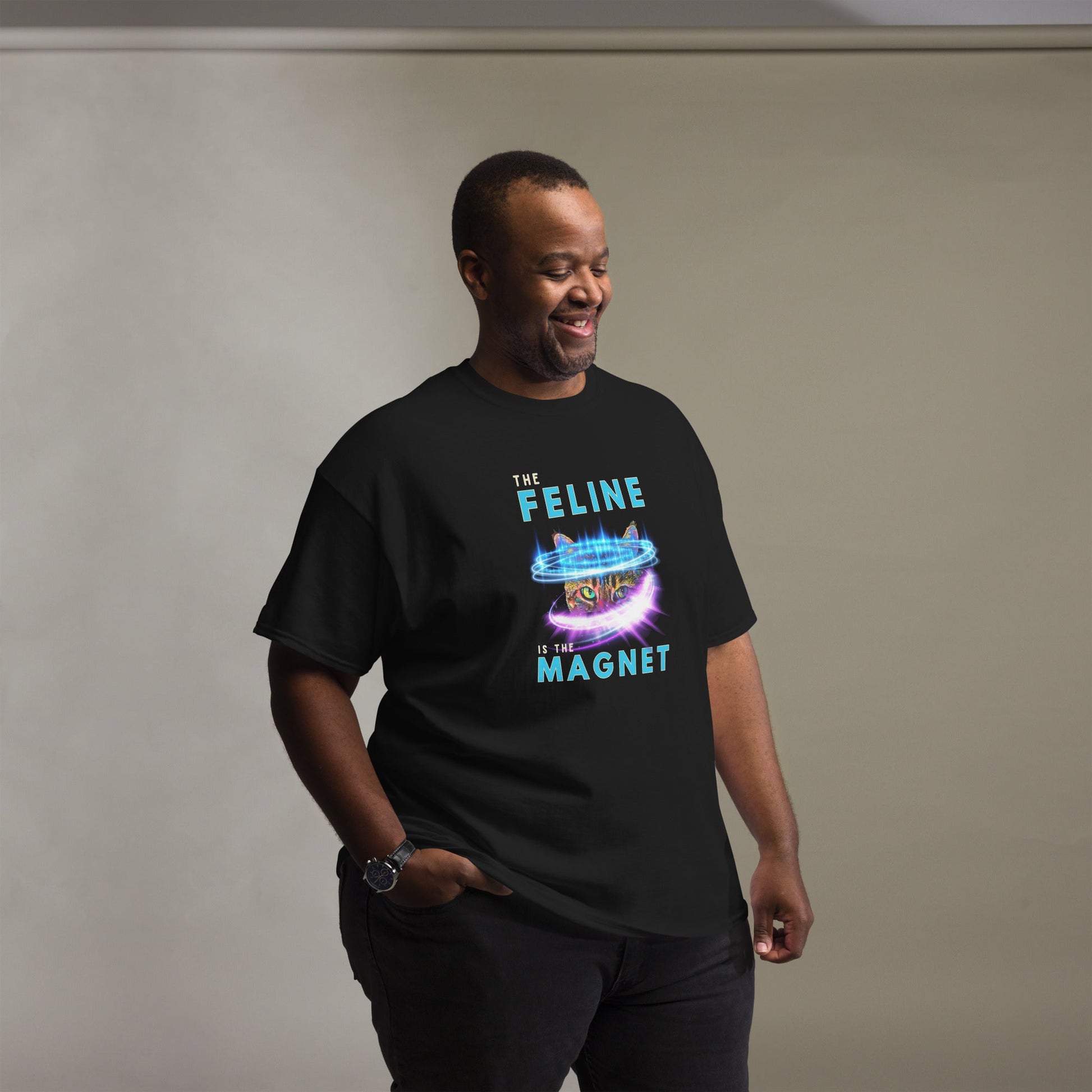 The Feline is the Magnet Unisex Classic Tee - My Social Cat Bonafide Boutique LLCThe Feline is the Magnet Unisex Classic TeeT-shirtMy Social Cat Bonafide Boutique LLCBlackMclassicfeeling