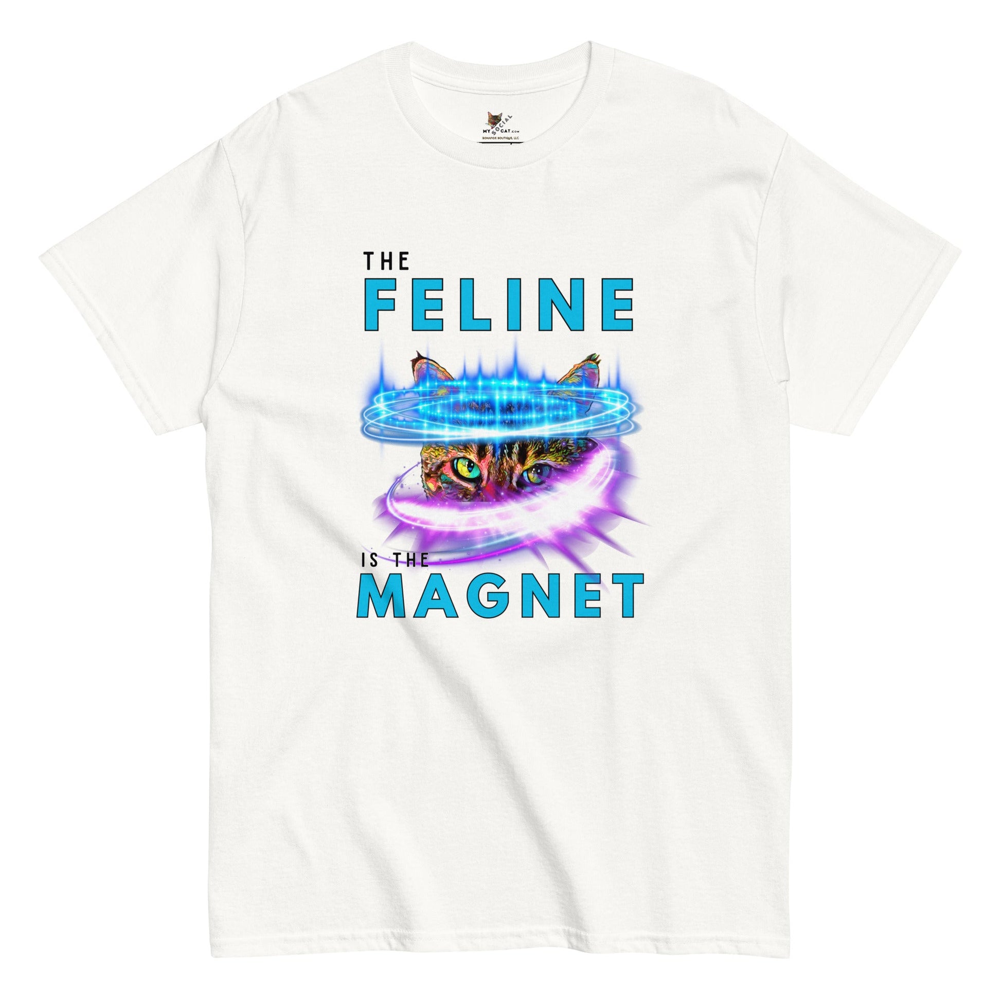 The Feline is the Magnet Unisex Classic Tee - My Social Cat Bonafide Boutique LLCThe Feline is the Magnet Unisex Classic TeeT-shirtMy Social Cat Bonafide Boutique LLCWhiteSclassicfeeling