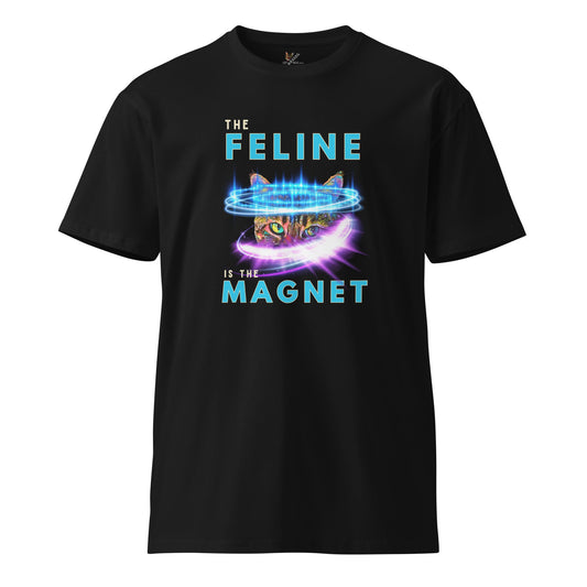 The Feline is the Magnet Unisex Premium Tee - My Social Cat Bonafide Boutique LLCThe Feline is the Magnet Unisex Premium TeeT-shirtMy Social Cat Bonafide Boutique LLCBlackMfeelingfeline