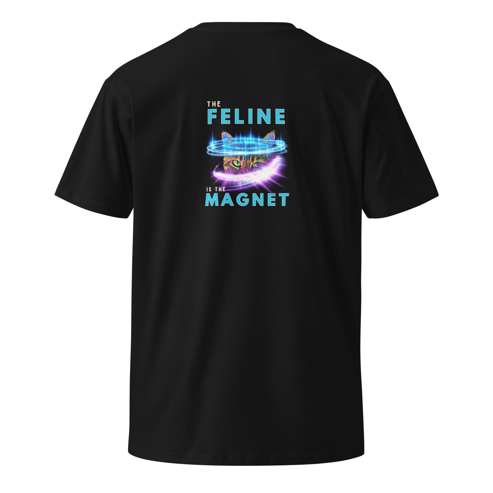 The Feline is the Magnet Unisex Premium Tee - My Social Cat Bonafide Boutique LLCThe Feline is the Magnet Unisex Premium TeeT-shirtMy Social Cat Bonafide Boutique LLCBlackMfeelingfeline