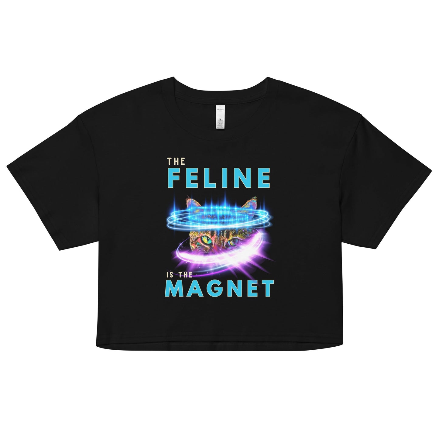 The Feline is the Magnet Women’s Crop Top - My Social Cat Bonafide Boutique LLCThe Feline is the Magnet Women’s Crop TopT-shirtMy Social Cat Bonafide Boutique LLCBlackScropfeeling
