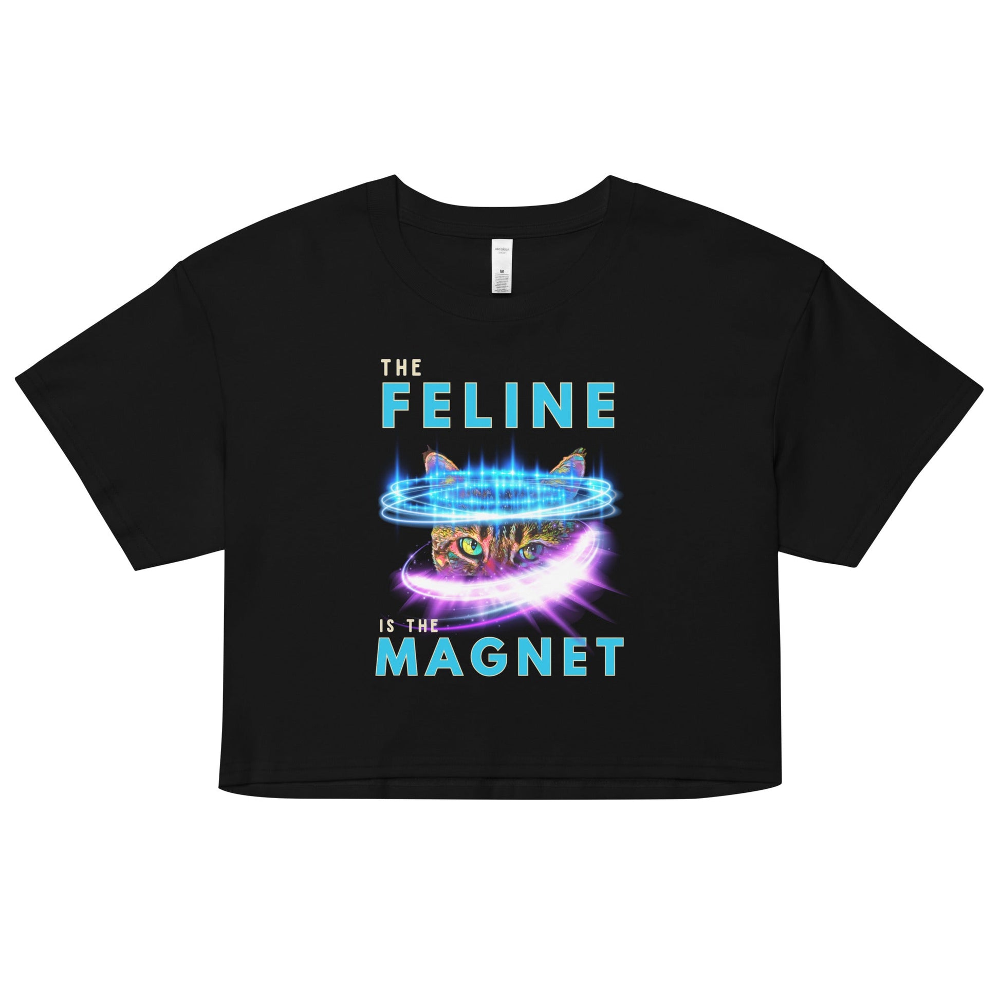 The Feline is the Magnet Women’s Crop Top - My Social Cat Bonafide Boutique LLCThe Feline is the Magnet Women’s Crop TopT-shirtMy Social Cat Bonafide Boutique LLCBlackScropfeeling