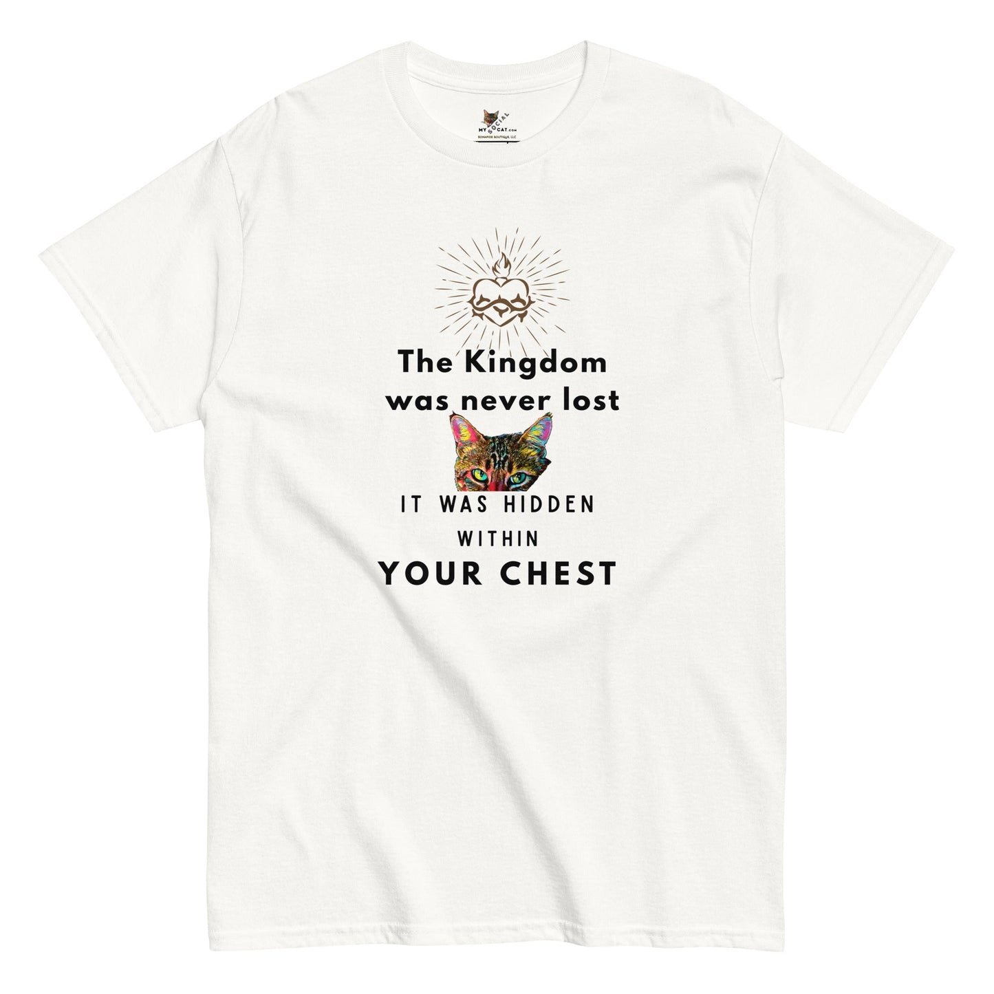 The Kingdom is Hidden Within Your Chest Unisex Classic Tee - My Social Cat Bonafide Boutique LLCThe Kingdom is Hidden Within Your Chest Unisex Classic TeeT-shirtMy Social Cat Bonafide Boutique LLCWhiteScatchest