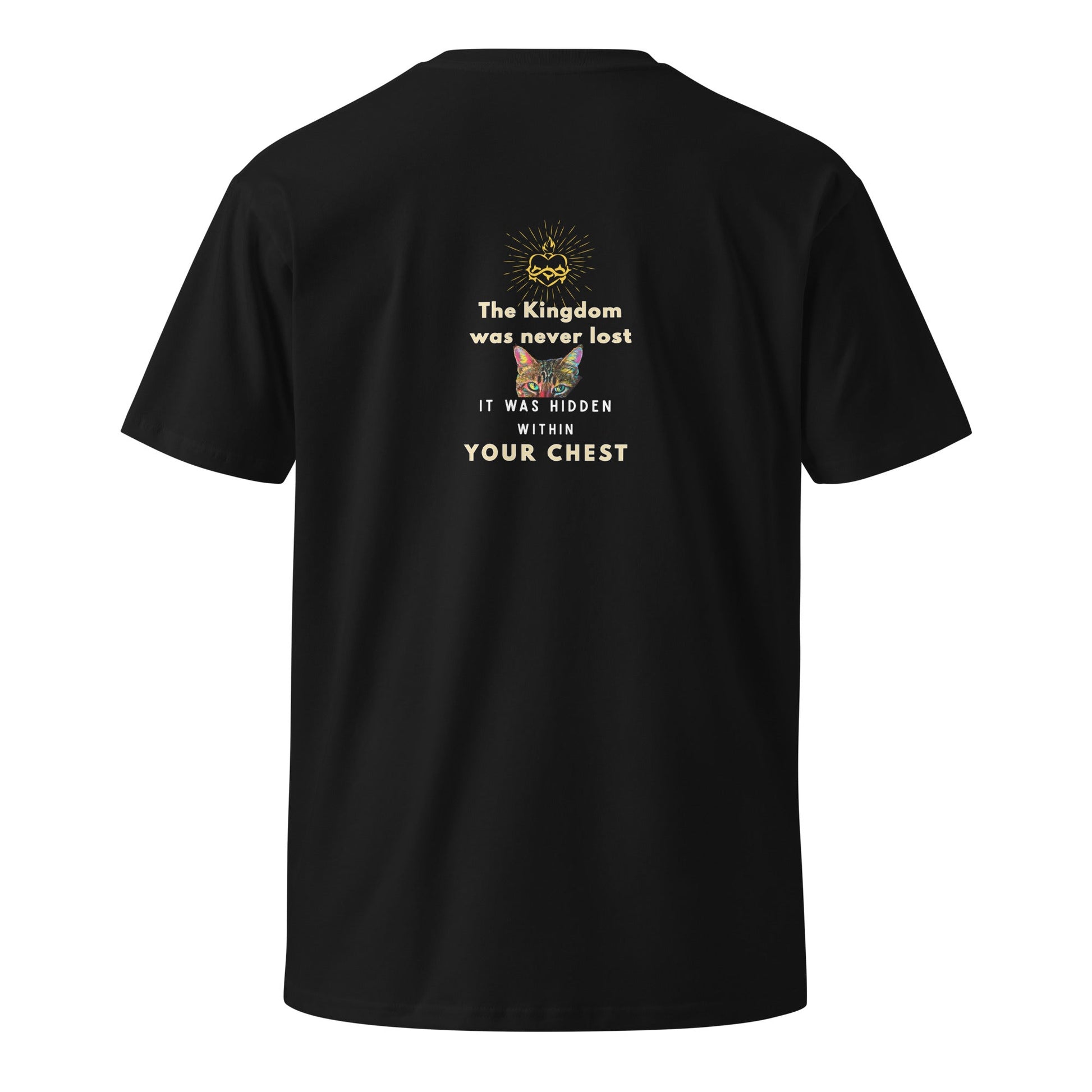 The Kingdom is Hidden within your Chest Unisex Premium Tee - My Social Cat Bonafide Boutique LLCThe Kingdom is Hidden within your Chest Unisex Premium TeeT-shirtMy Social Cat Bonafide Boutique LLCBlackScatchest