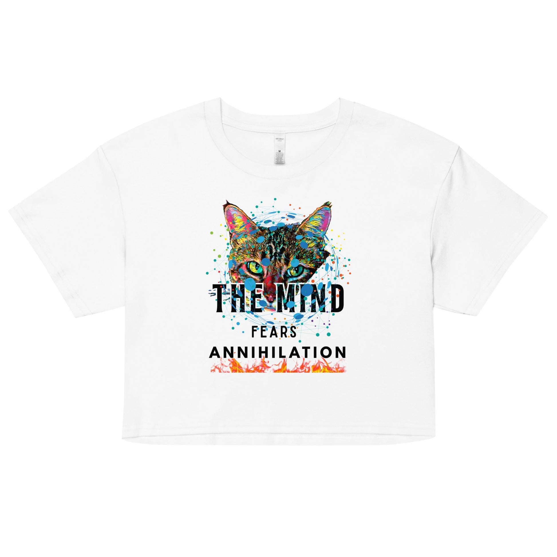 The Mind Fears Annihilation Women’s crop top - My Social Cat Bonafide Boutique LLCThe Mind Fears Annihilation Women’s crop topcrop topMy Social Cat Bonafide Boutique LLCWhiteXSannihilationcat