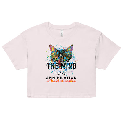 The Mind Fears Annihilation Women’s crop top - My Social Cat Bonafide Boutique LLCThe Mind Fears Annihilation Women’s crop topcrop topMy Social Cat Bonafide Boutique LLCOrchidXSannihilationcat