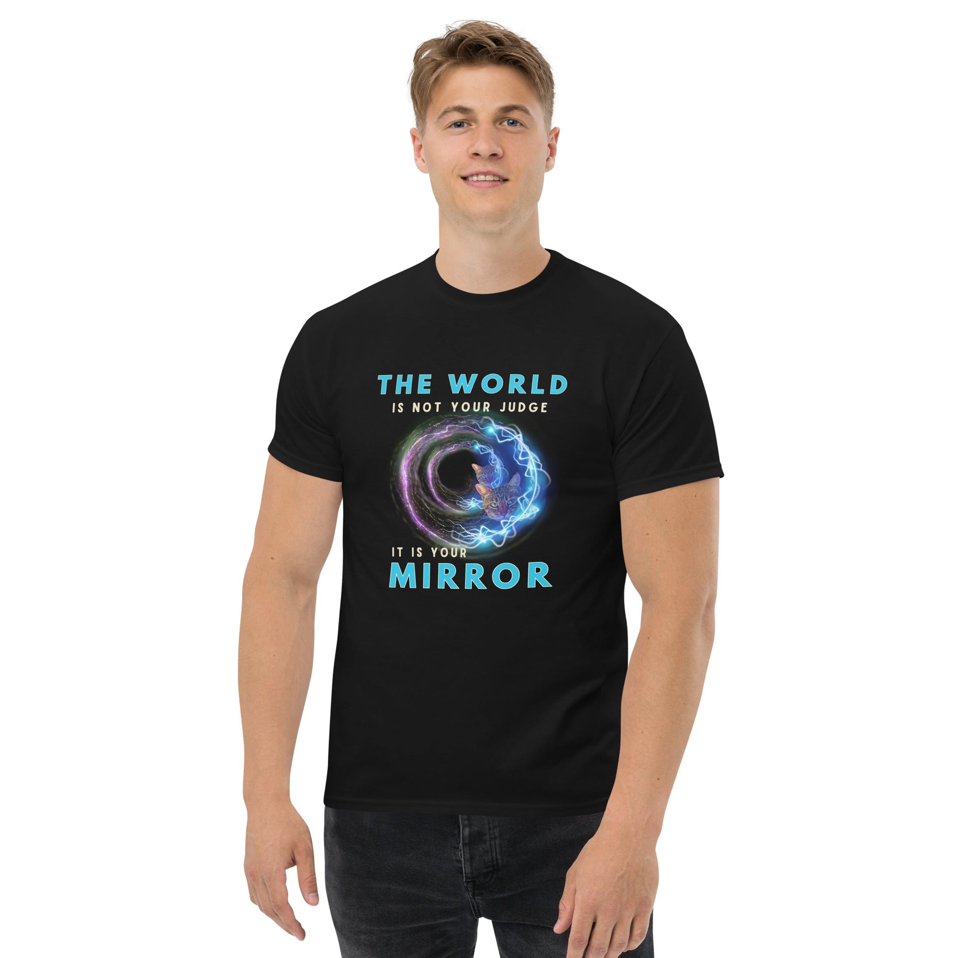 The World Is Your Mirror Unisex Classic Tee - My Social Cat Bonafide Boutique LLCThe World Is Your Mirror Unisex Classic TeeT-shirtMy Social Cat Bonafide Boutique LLCSclassicmirror