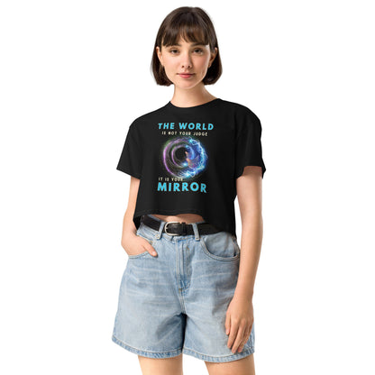 The World Is Your Mirror Women’s Crop Top - My Social Cat Bonafide Boutique LLCThe World Is Your Mirror Women’s Crop Topcrop topMy Social Cat Bonafide Boutique LLCBlackScropmirror