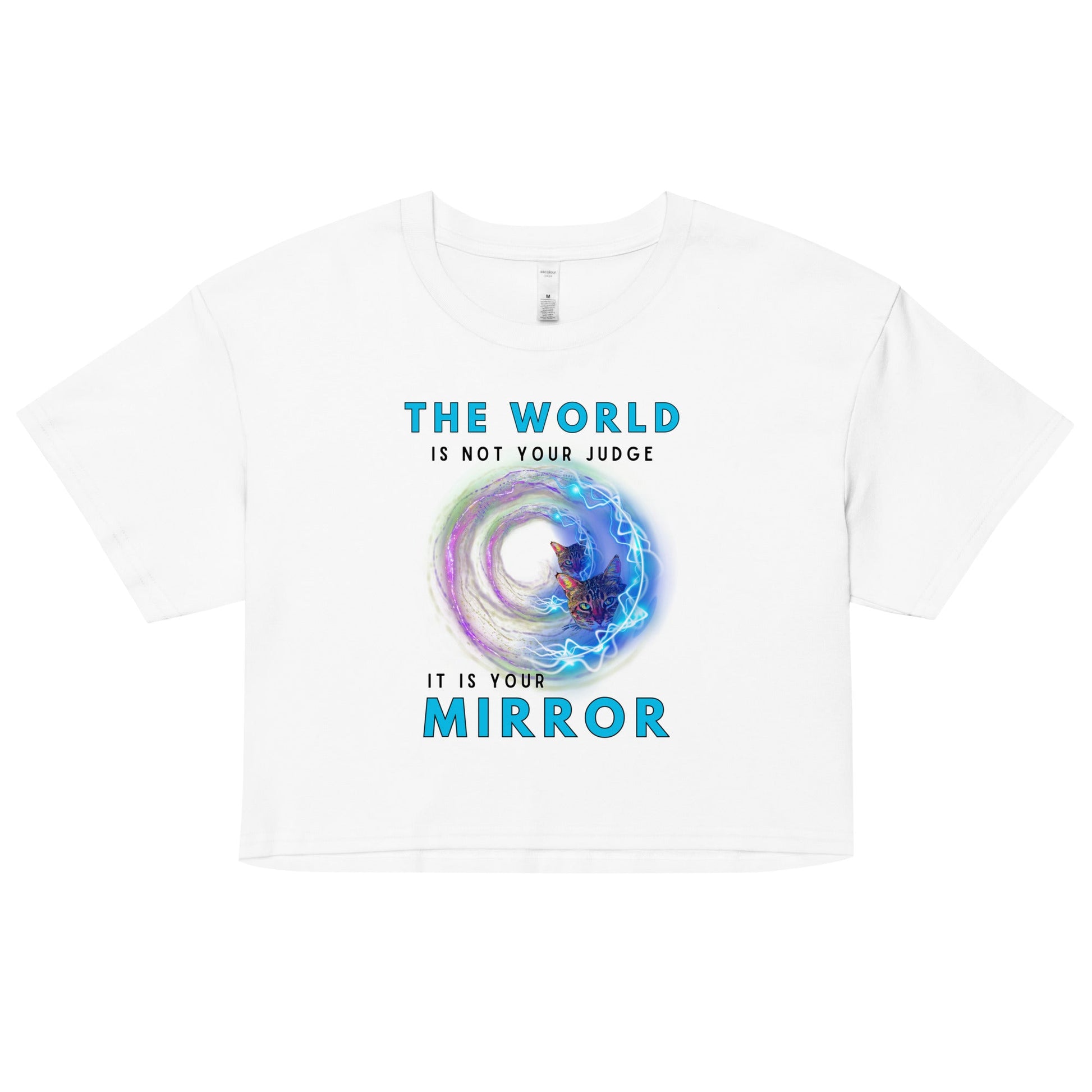 The World Is Your Mirror Women’s Crop Top - My Social Cat Bonafide Boutique LLCThe World Is Your Mirror Women’s Crop Topcrop topMy Social Cat Bonafide Boutique LLCWhiteXScropmirror