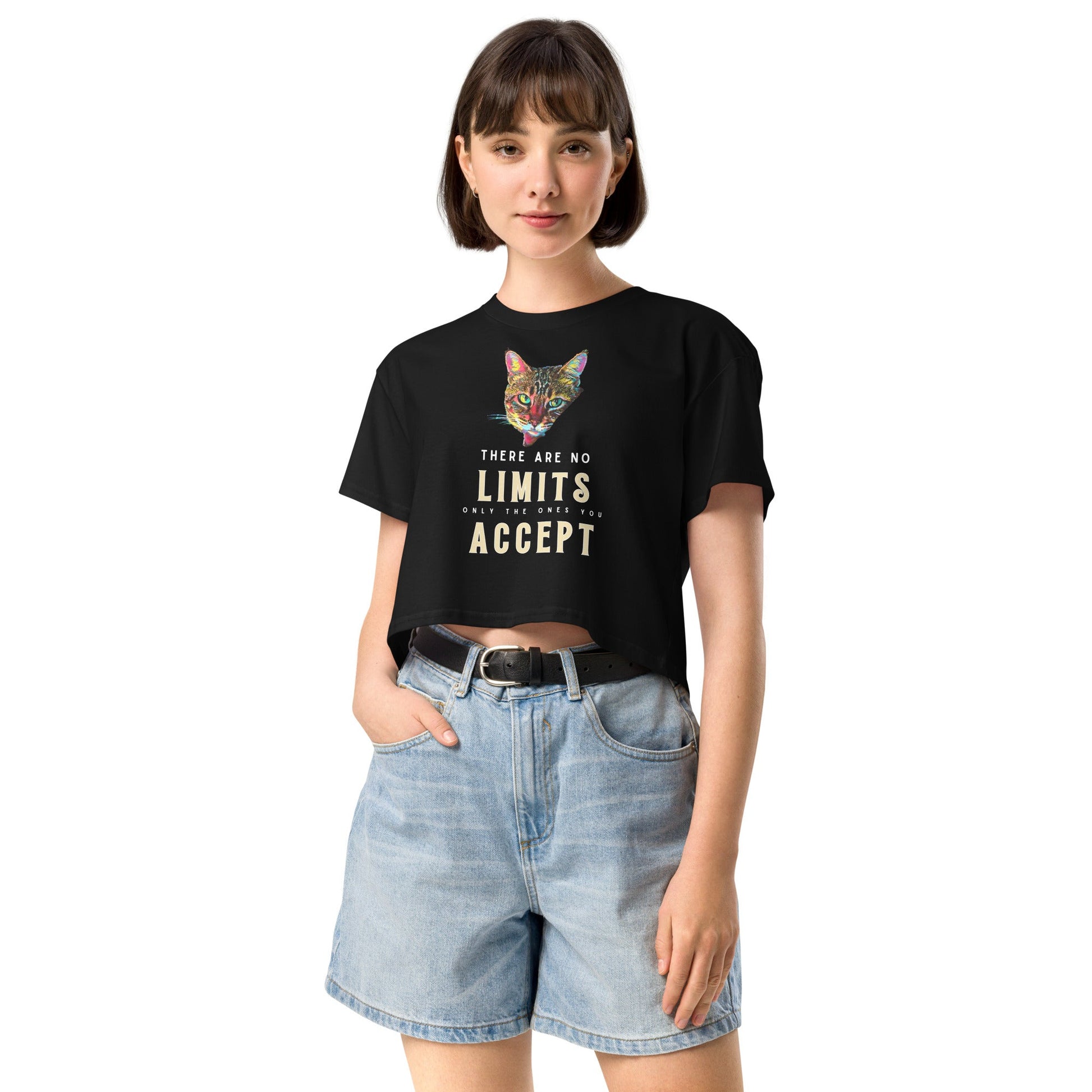 There Are No Limits Women’s Crop Top - My Social Cat Bonafide Boutique LLCThere Are No Limits Women’s Crop Topcrop topMy Social Cat Bonafide Boutique LLCBlackXScatlimits