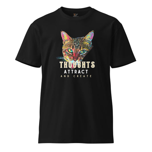 Thoughts Attract and Create Unisex Premium Tee - My Social Cat Bonafide Boutique LLCThoughts Attract and Create Unisex Premium TeeT-shirtMy Social Cat Bonafide Boutique LLCScatcreate