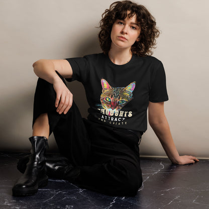 Thoughts Attract and Create Unisex Premium Tee - My Social Cat Bonafide Boutique LLCThoughts Attract and Create Unisex Premium TeeT-shirtMy Social Cat Bonafide Boutique LLCScatcreate