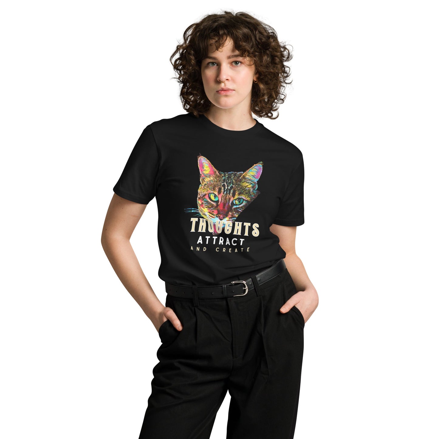 Thoughts Attract and Create Unisex Premium Tee - My Social Cat Bonafide Boutique LLCThoughts Attract and Create Unisex Premium TeeT-shirtMy Social Cat Bonafide Boutique LLCScatcreate